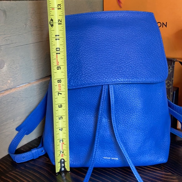 Mansur Gavriel pebbled leather backpack in Blue - Picture 3 of 17